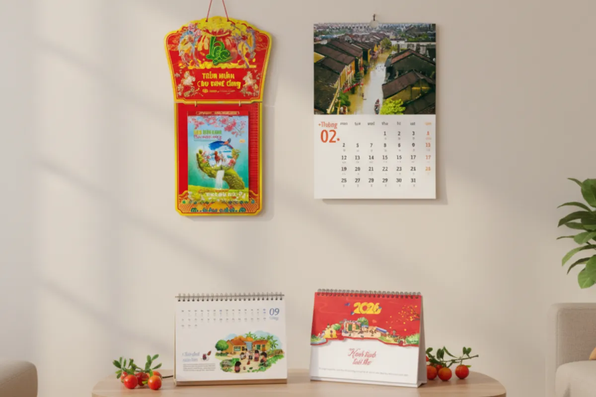 In lịch Tết 2026 - Nhận ngay Bao lì xì may mắn